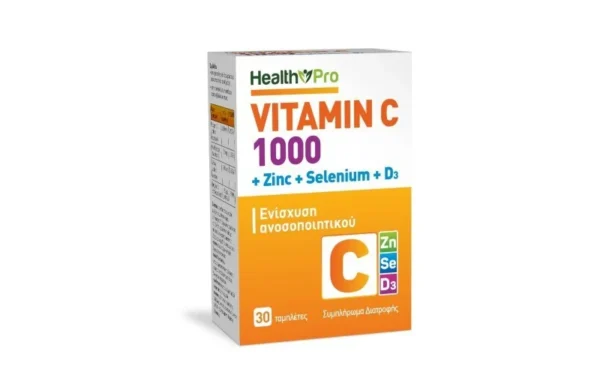 Health Pro Vitamin C 1000mg+Zinc+Selenium+D3, 30tabs
